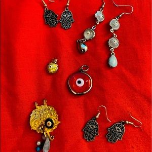 Pendent and earrings